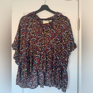 Anthropologie floral blouse